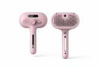 Rechargeable pet grooming vacuum brush with built-in camera for cats and dogs, pink