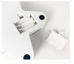 Top view of electric cat toy with starfish base and spinning feather arms
