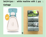 Foldable dog pooper scooper bundle with waste bags, grey compact size