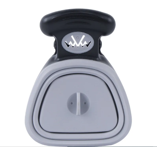 Foldable dog pooper scooper with waste bags, green-white