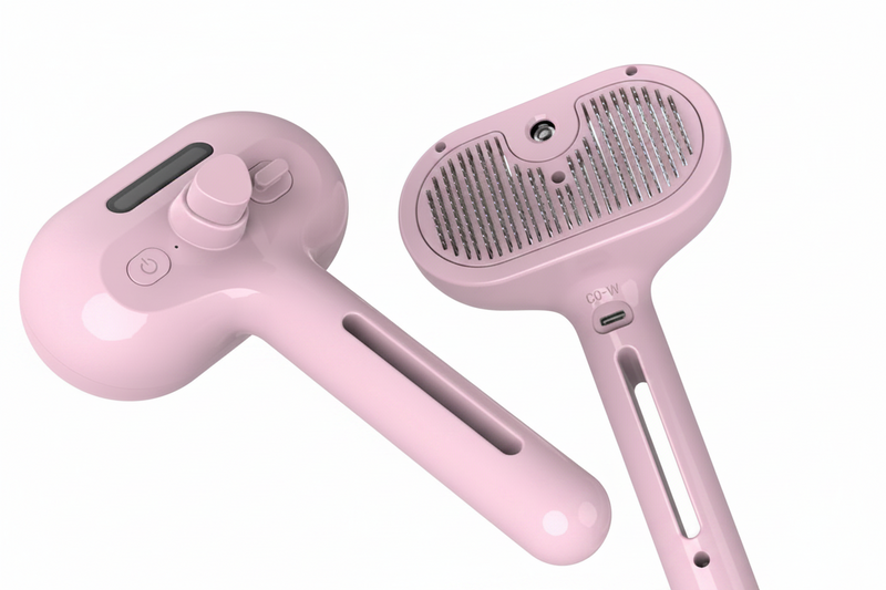 One-click self-cleaning deshedding brush for dogs and cats removing loose fur